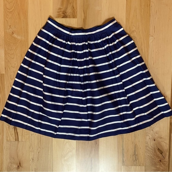 Polo Ralph Lauren Striped A-line Silk/Cotten Blend Navy/white Skirt - Picture 2 of 16